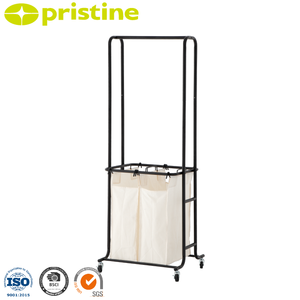 Home Storage Best Sale Multi-Functional Modern Metal Durable Foldable Portable <b>Coat</b> <b>Rack</b> Stand Laundry Hamper Taiwan Household - Product Image 1