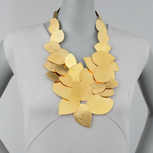 Collier ras du cou femmes Design géométrique fête de mariage fiançailles matériaux principaux chaîne en laiton mode à la main plaqué or - Product Image 2