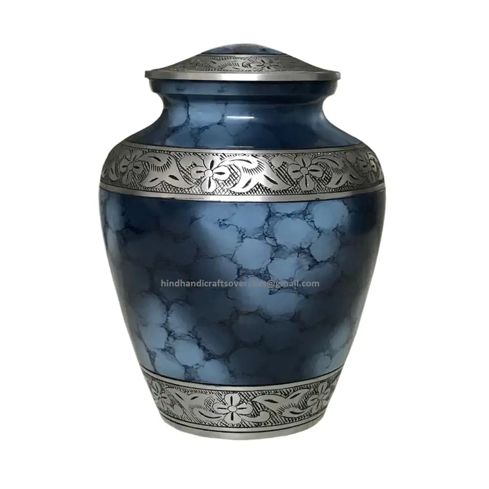 Urnas de cremación de aluminio Elite Blue Cloud, urnas para cenizas humanas, urnas de cremación conmemorativas baratas de alta calidad