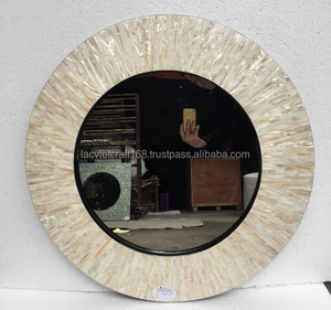 Espejo de pared redondo blanco de Vietnam, mopa decorativa superventas de alta calidad - Product Image 1