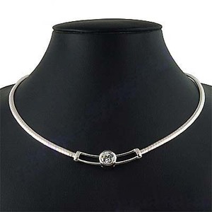 Collier en argent Sterling 925 à la mode pour femmes filles coupe de précision ronde CZ diamant cadeau parfait avec Zircon comme pierre principale - Product Image 2