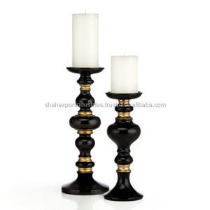 Bougeoir conique doré antique en aluminium unique pour décoration de table de fête d'événement de mariage à la maison - Product Image 6