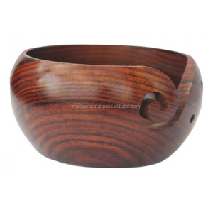 Decorative Rosewood Yarn Bowl Handmade Wooden Yarn Ball Storage Bowl for Knitting Crochet Accessories Craft Room Home Decor Gift - Product Image 1