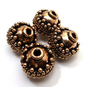 Accesorios y componentes de joyería Bali Beads chapados en oro de forma redonda - Product Image 3