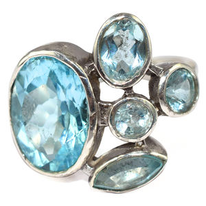 Anillos de plata de ley 925 con varias formas brillantes, joyería de plata fina 925 con piedras múltiples, 925, exportación y venta al por mayor - Product Image 3