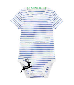 Organic Cotton Toddler Snowsuit Romper Stripes Design Infant Yarn Dyed Clothing with Snap Button Closure Wholesale <b>Baby</b> Clothing - Product Image 1