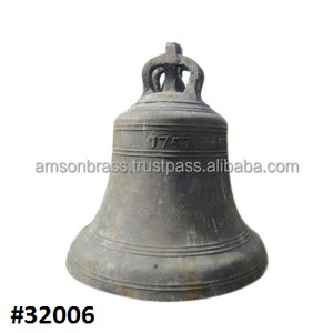 Campana escolar de Metal Verdigris antiguo Campana de cena de latón para exteriores Campanas redondas de latón Metal de la más alta calidad - Product Image 2
