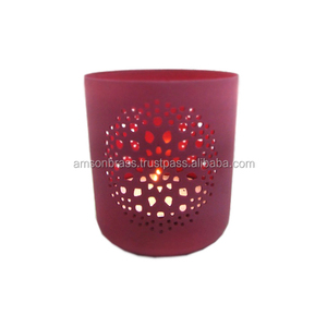 Decorative Candle <b>Holder</b> Metal Candle <b>Holder</b> Decorative Colorful Metal Votive Candle <b>Holder</b> Perforated Design - Product Image 1