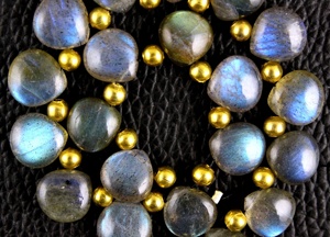 ลูกปัดอัญมณีลาบราดอไรต์ธรรมชาติคุณภาพสูง1เส้นสีฟ้าเรียบแวววาวรูปหัวใจ Briolette ดาวอัญมณีหลวมสำหรับ - Product Image 2