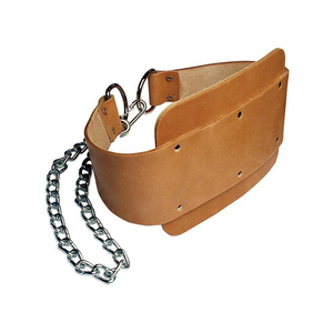 Genuine Leather Powerlifting Dipping Belt Fitness Equipment Accessory for Weightlifting Workouts in Gym <b>Metal</b> Material - Product Image 2