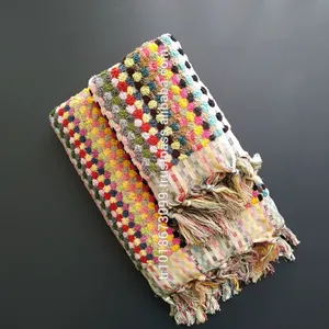 Handloomed Turkish <b>Towel</b> Handmade Pompom Model - Bath <b>Towel</b> and Hand <b>Towel</b> Set - Product Image 1