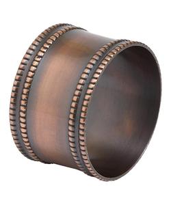 Bordure perlée Antique cuivre rond rond serviette anneau pour fête Table à manger réunions de famille décor de table porte-serviettes - Product Image 1