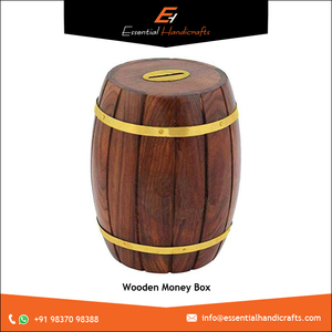 Petite tirelire en bois naturel Style baril de vin tirelire pour enfants bébé cadeau de naissance économie d'argent boîtes en bois enfants - Product Image 3