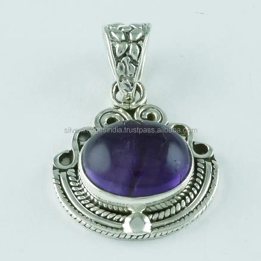 Amethyst Stone Royal Beauty Sterling Silver 925 Pendant Jewelry