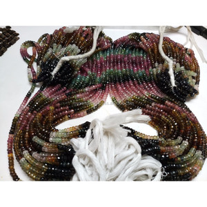 Turmalina semipreciosa facetada de alta calidad, 100% natural, de primera calidad, en forma de rondel, para la fabricación de joyería a precio de mayoreo. - Product Image 2
