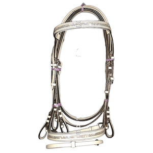 VENDO Bling Cuero blanco CRYSTAL Bridges SHOW BLANCO CUERO BRIDAS EN DÓLAR 8 TAMAÑO full COB Shetland - Product Image 2