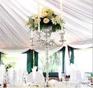 Silver Wedding Centerpiece <b>Candelabras</b> Tall - Product Image 1
