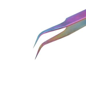 Meilleures ventes 2026 : Ensemble de pinces à extensions de cils en acier inoxydable arc-en-ciel, pointes droites et courbées pour le nail art - Product Image 4