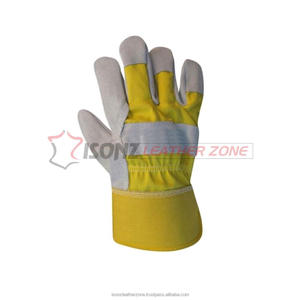 Guantes de trabajo de cuero dividido de Vaca amarilla con función antiimpacto Guantes de trabajo de seguridad de zona de cuero ISONZ duraderos - Product Image 6