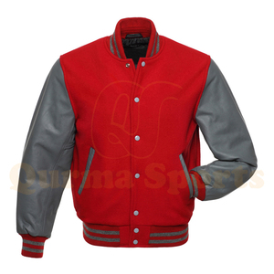 Veste universitaire en laine à manches en cuir de couleur personnalisée tricotée respirante de grande taille pour l'hiver - Product Image 5