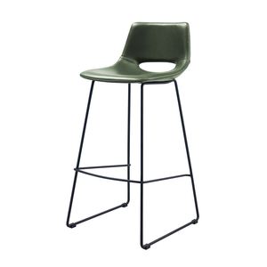 Tabouret de bar industriel en cuir et fer personnalisé - Product Image 6