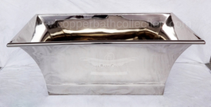 Bañera de baño de cobre y níquel de diseño moderno hecha a mano en Material de hierro cuadrado de la India para baño de adultos - Product Image 3