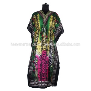 2025 Spring Summer New Style Middle East Fashion Lady <b>Islamic</b> Long Kaftan Dress Hand Block <b>Printed</b> Kaftan Handmade Indian Caftan - Product Image 2
