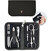 Ensemble de pédicure manucure professionnel de haute qualité en acier inoxydable différents articles sac en cuir noir ensemble de pédicure manucure - Product Image 3