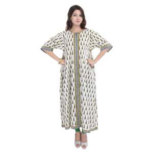 Bhopali-Vestido largo informal de verano con estampado de bloque para mujer, Túnica, Túnica, Verano - Product Image 3