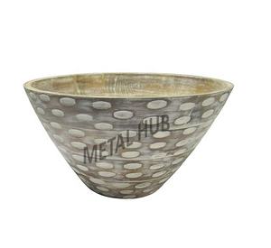 Ensemble écologique de bols à salade et de service en bois d'acacia et de manguier avec motif floral pour la vaisselle et les cadeaux - Product Image 1