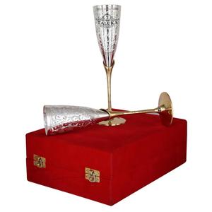 Flûte à Champagne en verre plaqué argent, gravure de vin, vente en gros, - Product Image 1