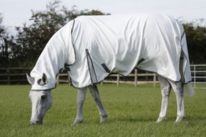 พรมม้าผ้าฝ้ายระบายอากาศได้ไม่มีคอแผ่นน้ำหนักเบาสำหรับฤดูร้อนป้องกันรังสียูวีและแมลงวัน | เหมาะสำหรับการใช้ที่มั่นคงและหมุนได้ - Product Image 2