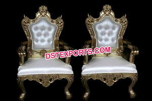 Sillas talladas de madera para novia y novio, muebles de boda, venta - Product Image 2