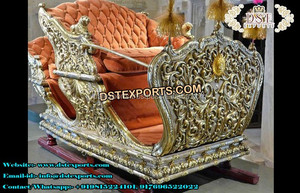 Doli de Boda Shahi para la Entrada de la Novia, Doli Palki de Boda India, Decoración, Doli Palki Dorado con Aspecto Metálico, Venta de Fábrica en EE. UU. - Product Image 3