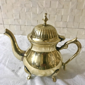 brass plain tea <b>pot</b> with lining <b>lid</b> - Product Image 1