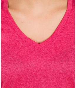 Custom Bulk Wholesale High Quality Long Sleeve 100% Cotton Crew Neck V-neck Women Blank T-shirt With Private Label - Product Image 4