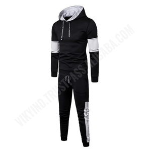 Viky Industries-chándal de manga larga para hombre, traje masculino con logotipo personalizado, estilo Hip Hop, 2 piezas - Product Image 6