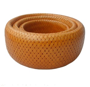 Paniers de rangement tissés en bambou colorés Paniers de fruits gigognes pour usage en cuisine - Product Image 5
