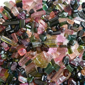 Tourmaline, pierre précieuse naturelle brute, couleurs mélangées, Inde, Coscatlexports DS1489856, effets optiques naturels spéciaux - Product Image 1