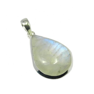 Haute qualité Vintage bijoux fins 925 en argent Sterling arc-en-ciel pierre de lune pendentif diamant or taille émeraude rhodium pendentifs breloques - Product Image 1