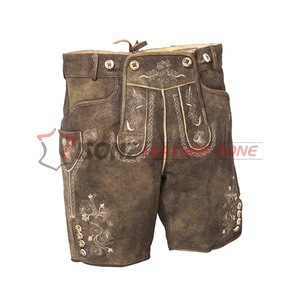 เฮอร์เรนบาวาเรียเยอรมัน Lederhosen Brown Lederhosen Austrian Herren Short/Kurze - Product Image 1