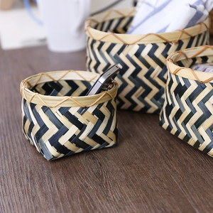 Zigzag Wholesale Elegant <b>Bamboo</b> Laundry <b>Basket</b> Rectangle Storage <b>Basket</b> for Clothing Cheap New Release with Rectangular Weaving - Product Image 1