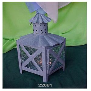 GOLDEN DECOR Antique Grey Square Shape Tealight Candle Holder Elegante linterna de Navidad para decoración de vacaciones - Product Image 1