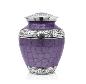 Urna de cremación púrpura moderna para adultos, metal de alta calidad, aluminio y latón, cerámica colorida para cenizas y decoración conmemorativa - Product Image 2