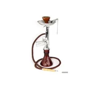 Nouveau narguilé en verre brillant fantaisie Shisha narguilé de conception de couleur or à vendre