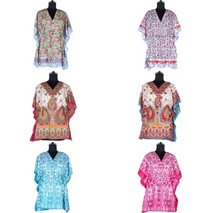 2025 diseño africano Bazin vestido señora corto Kaftan vestido mano bloque impreso Kaftan vestido mujeres desgaste noche Maxi vestido Kaftan - Product Image 1