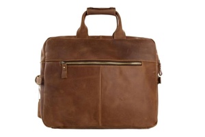 Sac pour ordinateur portable en cuir pleine fleur de style vintage fabriqué à la main avec logo personnalisé d'Inde - Product Image 3