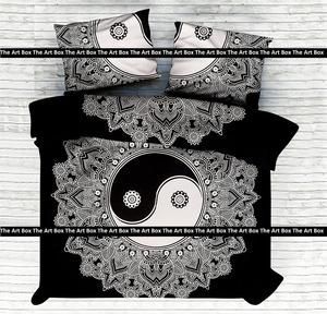 Ấn Độ Handmade Ga Trải Giường Comforter Bìa <span class=keywords><strong>Yin</strong></span> <span class=keywords><strong>Yang</strong></span> Cotton Nữ Hoàng Kích Thước Duvet Cover <span class=keywords><strong>Bed</strong></span> Cover <span class=keywords><strong>Set</strong></span> - Product Image 3