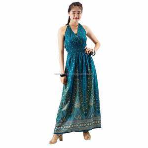 NAPAT ชุดกระโปรงยาวเข้ารูปคอวี,เสื้อผ้าผู้หญิงเซ็กซี่พิมพ์ลาย - Product Image 1