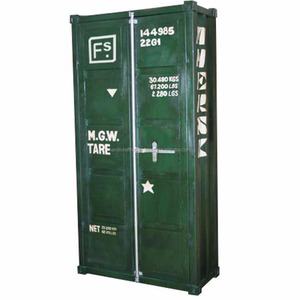 Industrial & vintage living room furniture antique metal wide display cabinets